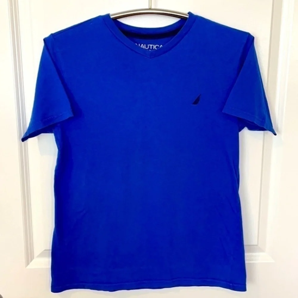 NAUTICA | Youth Size Large 14/16 Blue Shirt with Black Embroidered Sailboat Logo